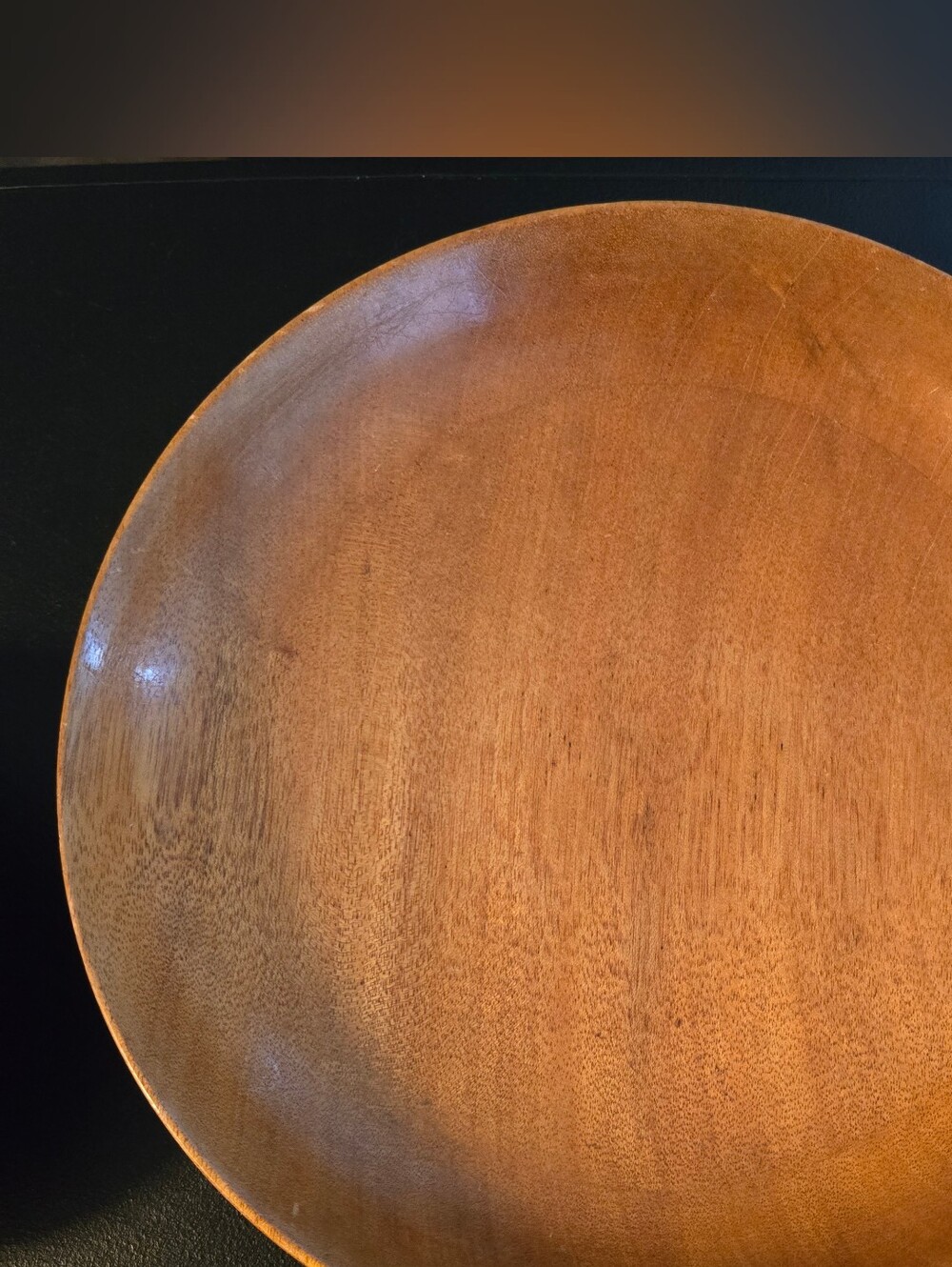 Two Vinyage Wooden Serving Bowls- Natural Brown